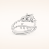 1.08 CT Round Cut Nature Inspired Moissanite Bridal Set