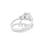 Round Cut Moissanite Bridal Set with Cluster Settings – 1.08 CT Center, 0.21 TCW Accents