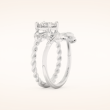 1.08 CT Round Cut Nature Inspired Moissanite Bridal Set