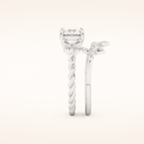 1.08 CT Round Cut Nature Inspired Moissanite Bridal Set