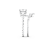 Round Cut Moissanite Bridal Set with Cluster Settings – 1.08 CT Center, 0.21 TCW Accents