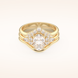 1.18 CT Oval Cut Three Stones Moissanite Bridal Set 7