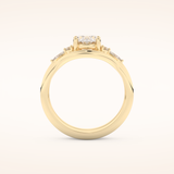 1.18 CT Oval Cut Three Stones Moissanite Bridal Set 11
