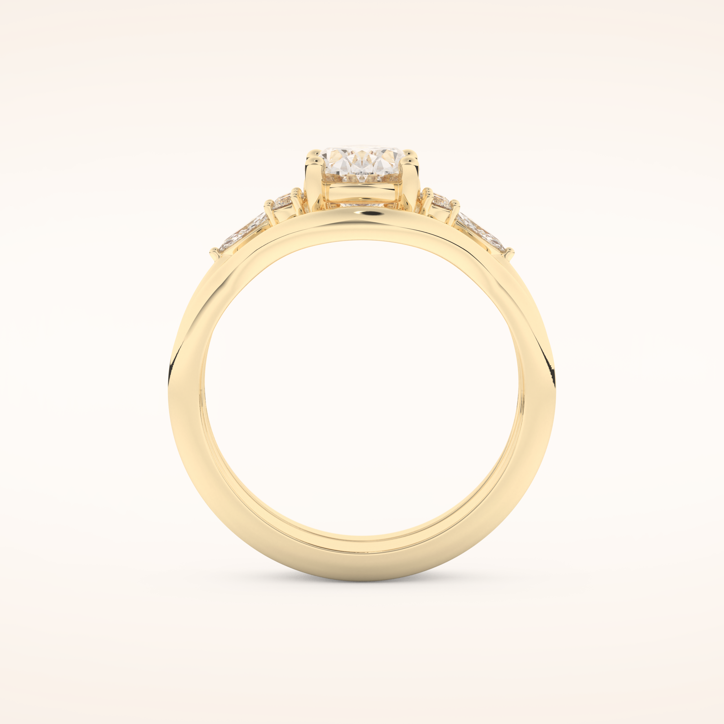 1.18 CT Oval Cut Three Stones Moissanite Bridal Set 11