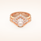 1.18 CT Oval Cut Three Stones Moissanite Bridal Set 13