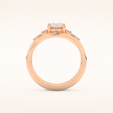 1.18 CT Oval Cut Three Stones Moissanite Bridal Set 17