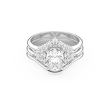 Oval Cut Moissanite Bridal Set with Three Stone Settings – 1.18 CT Center, 0.32 TCW Accents 1