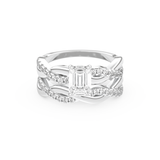 Emerald Cut Moissanite Bridal Set with Twisted Shank Settings – 1.02 CT Center, 0.43 TCW Accents 1