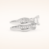 1.02 CT Emerald Cut Twisted Pave Moissanite Bridal Set