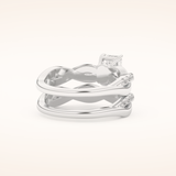 1.02 CT Emerald Cut Twisted Pave Moissanite Bridal Set