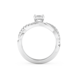 Emerald Cut Moissanite Bridal Set with Twisted Shank Settings – 1.02 CT Center, 0.43 TCW Accents 5