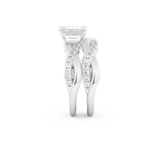 Emerald Cut Moissanite Bridal Set with Twisted Shank Settings – 1.02 CT Center, 0.43 TCW Accents 4