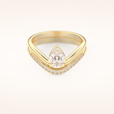 0.65 CT Pear Cut Solitaire Moissanite Bridal Set 7