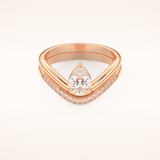 0.65 CT Pear Cut Solitaire Moissanite Bridal Set 13