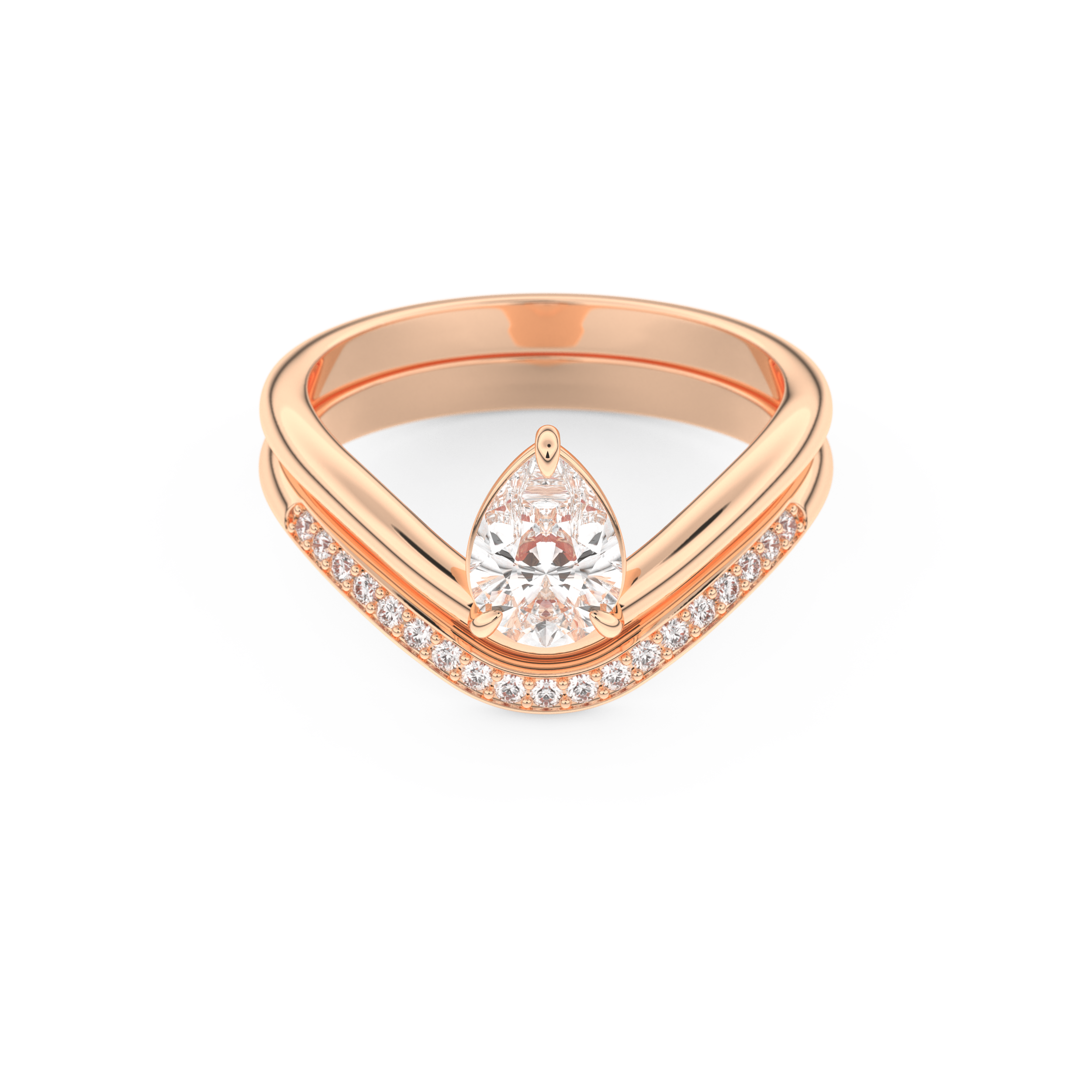Pear Cut Moissanite Bridal Set with Solitaire Settings – 0.65 CT Center, 0.09 TCW Accents 13