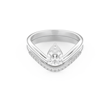 Pear Cut Moissanite Bridal Set with Solitaire Settings – 0.65 CT Center, 0.09 TCW Accents 1