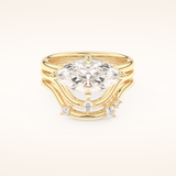 2.24 CT Marquise Cut Solitaire Moissanite Bridal Set 7