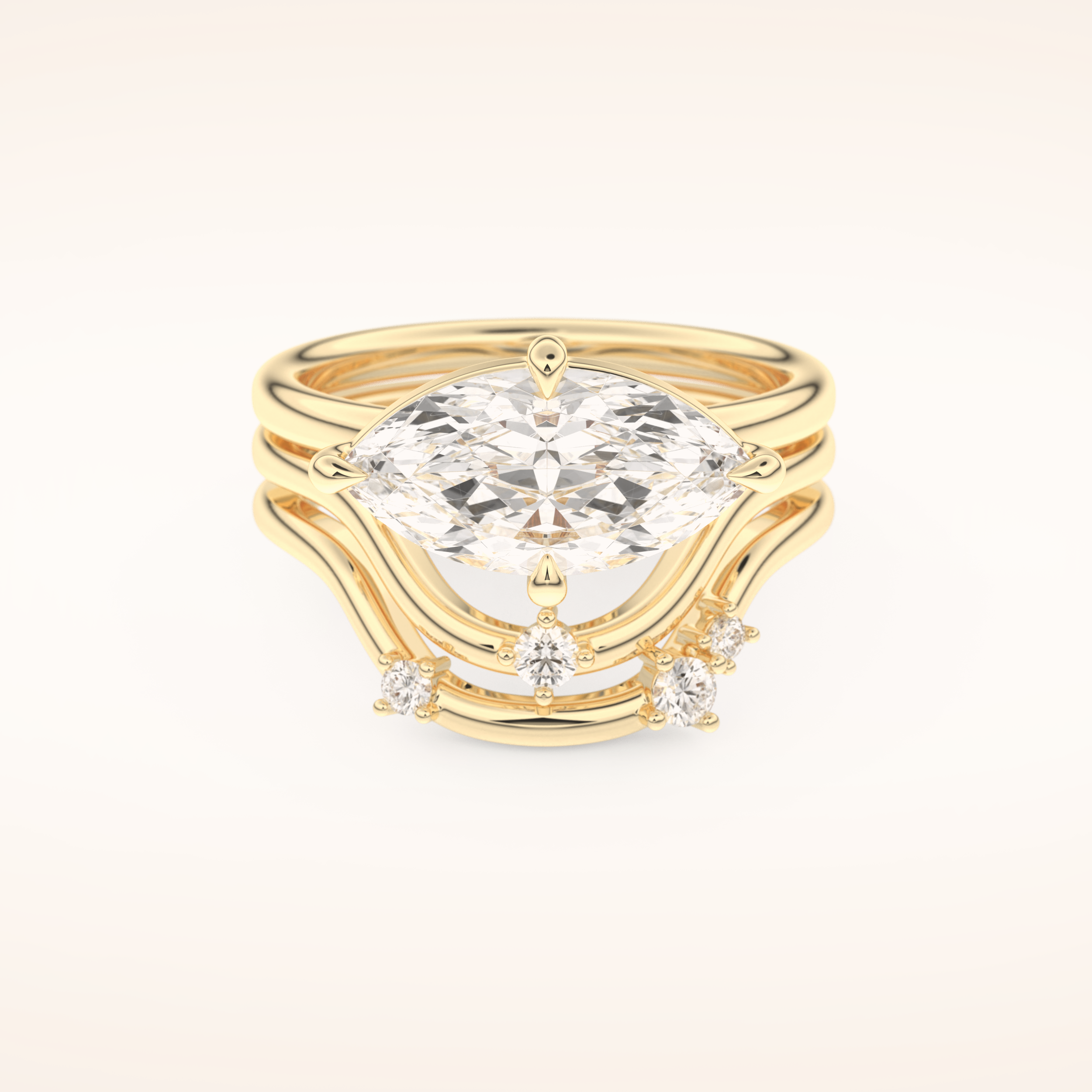 2.24 CT Marquise Cut Solitaire Moissanite Bridal Set 7