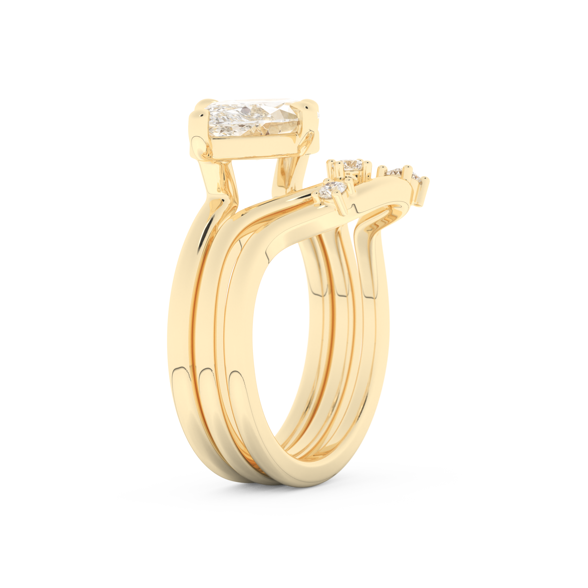 Marquise Cut Moissanite Bridal Set with Solitaire Settings  – 2.24 CT Center, 0.13 TCW Accents 10