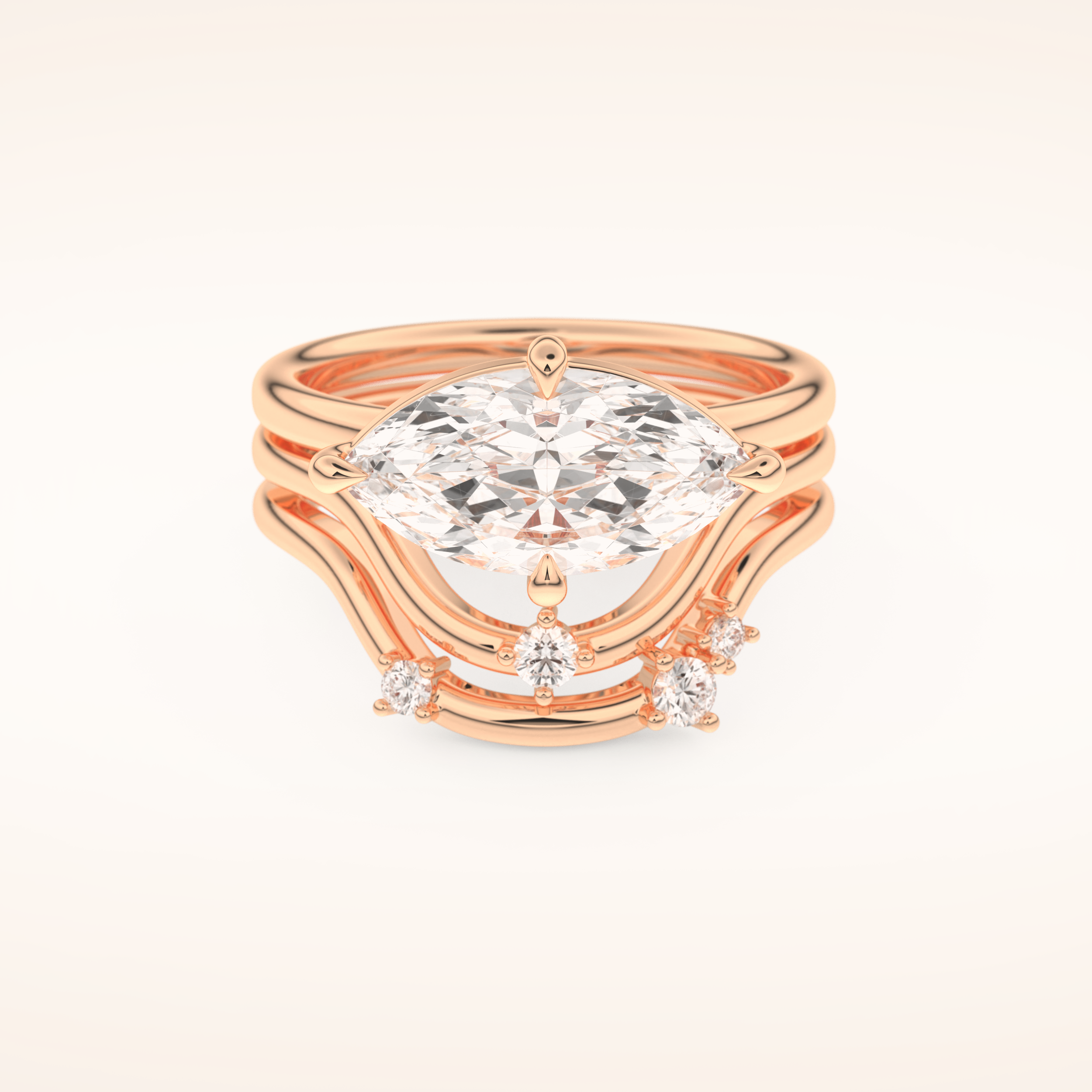 2.24 CT Marquise Cut Solitaire Moissanite Bridal Set 13