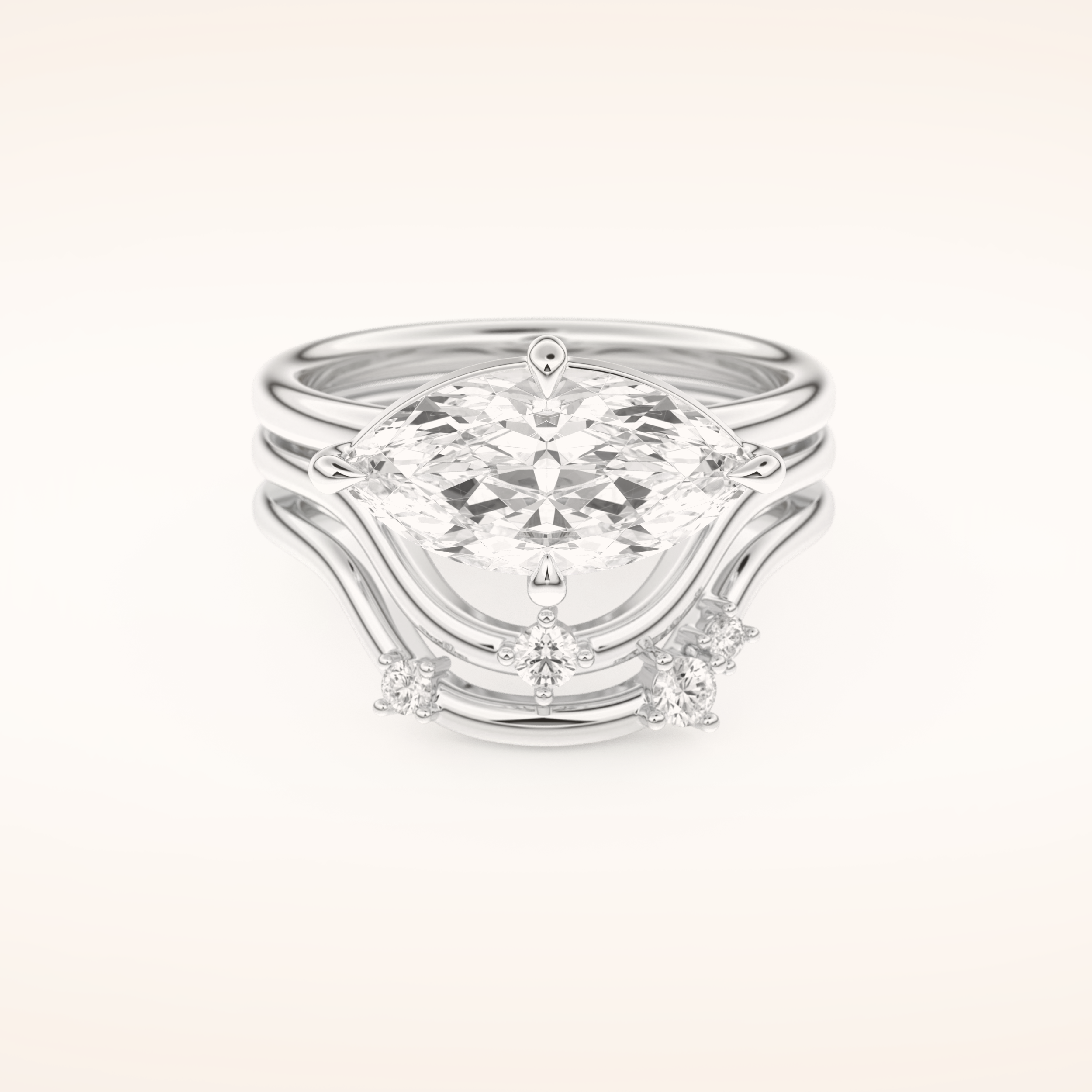 2.24 CT Marquise Cut Solitaire Moissanite Bridal Set 1