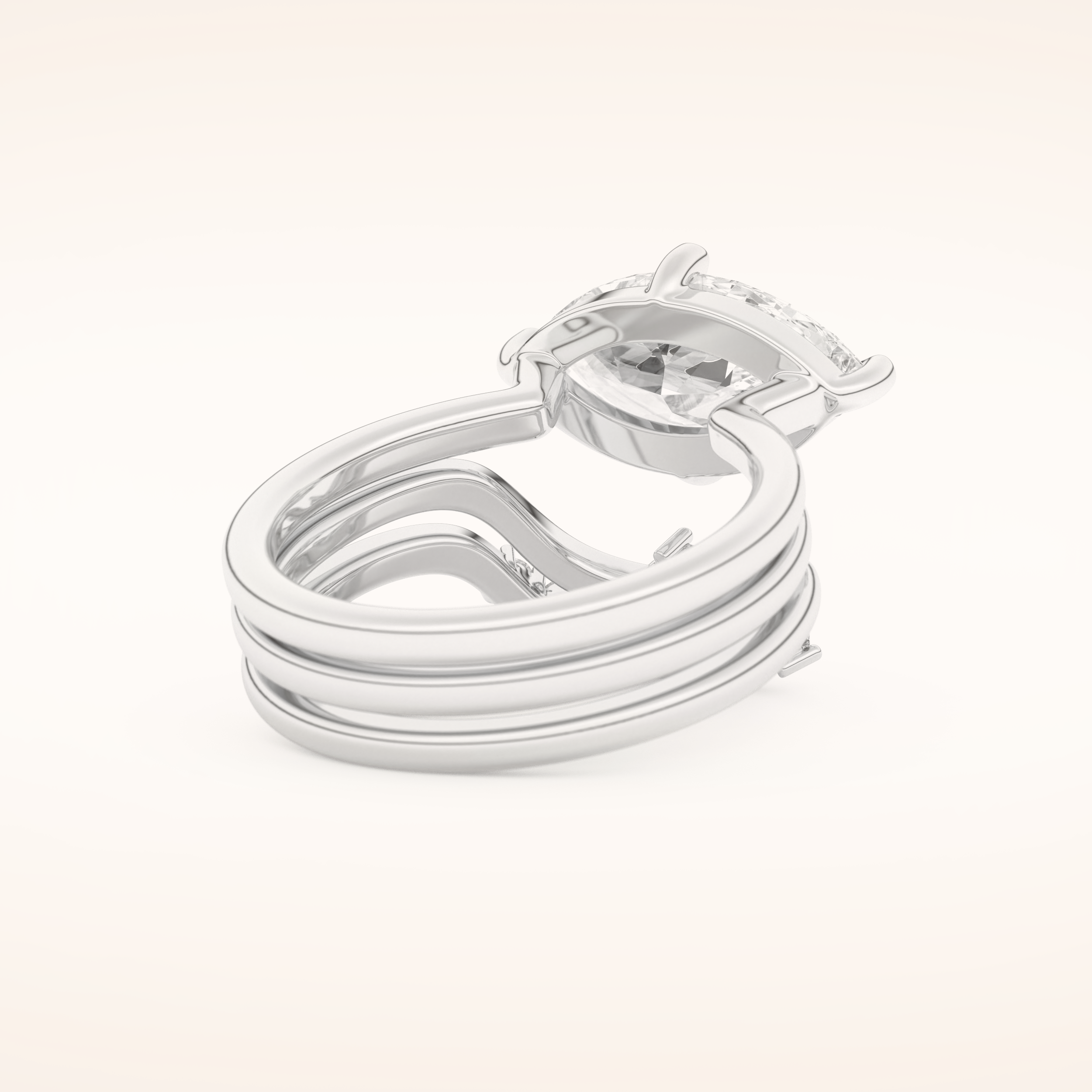 2.24 CT Marquise Cut Solitaire Moissanite Bridal Set 3