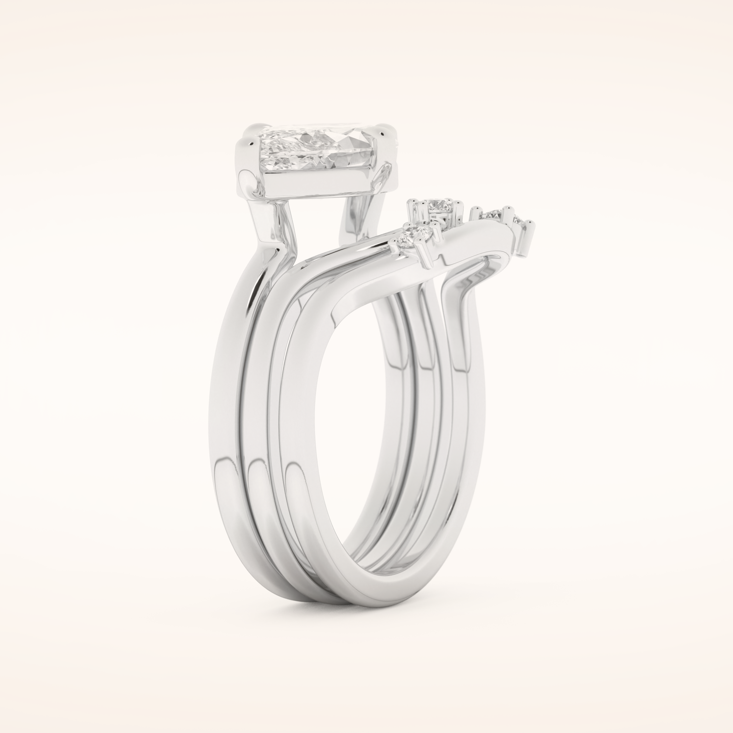 2.24 CT Marquise Cut Solitaire Moissanite Bridal Set 4