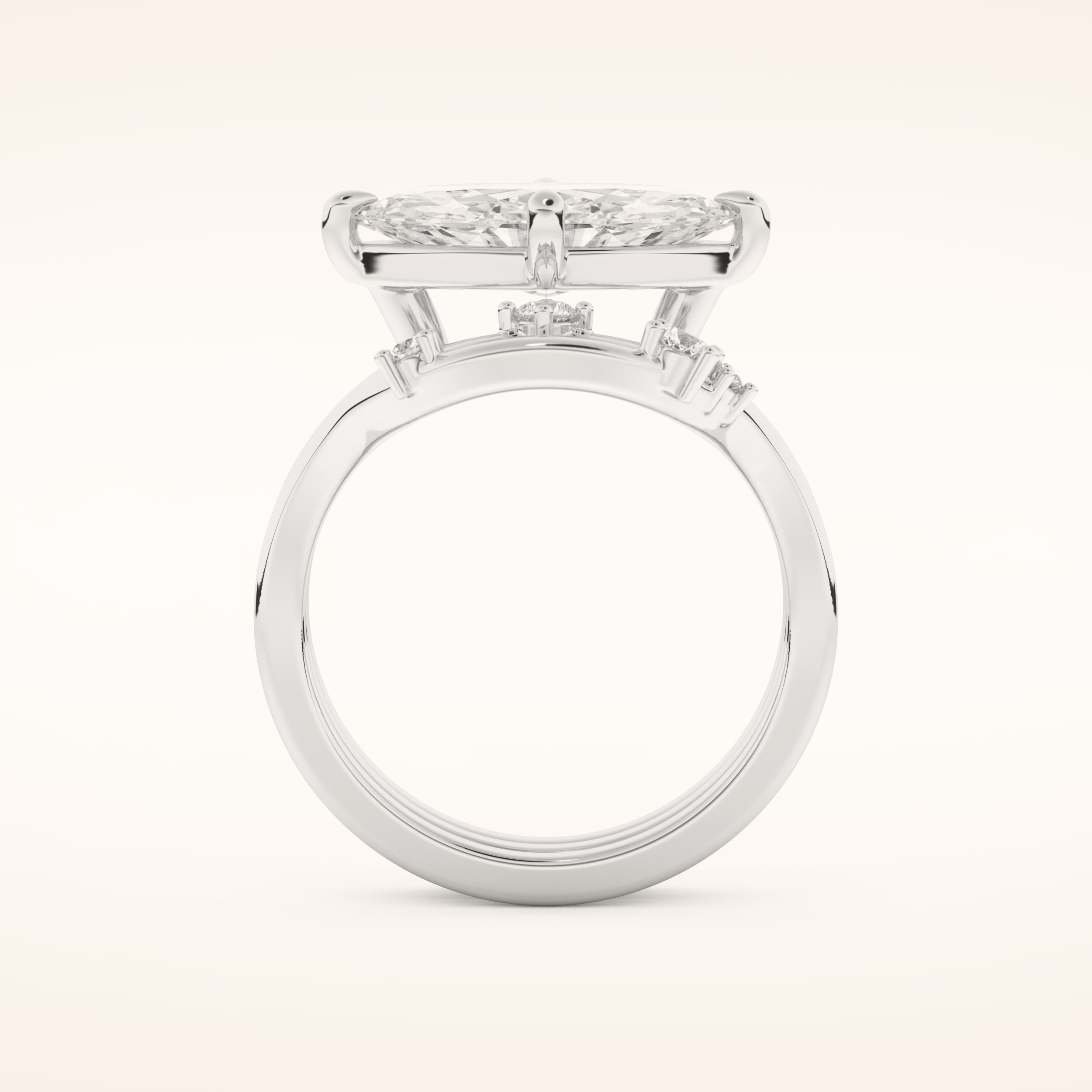 2.24 CT Marquise Cut Solitaire Moissanite Bridal Set 5