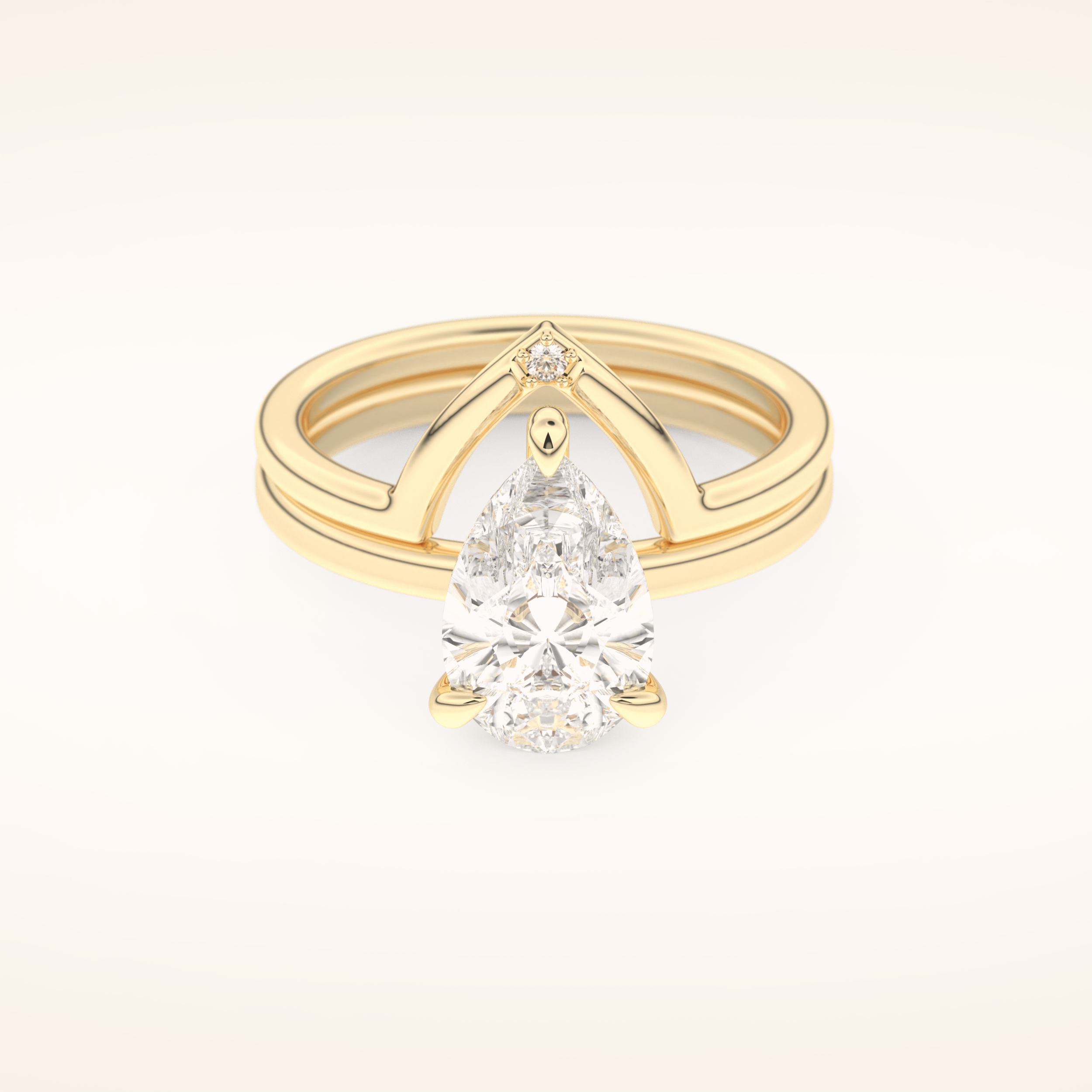 1.99 CT Pear Cut Solitaire Moissanite Bridal Set 7