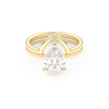 Pear Cut Moissanite Bridal Set with Solitaire Settings  – 1.99 CT Center, 0.01 TCW Accents 7