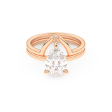 Pear Cut Moissanite Bridal Set with Solitaire Settings  – 1.99 CT Center, 0.01 TCW Accents 13