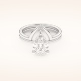 1.99 CT Pear Cut Solitaire Moissanite Bridal Set 1
