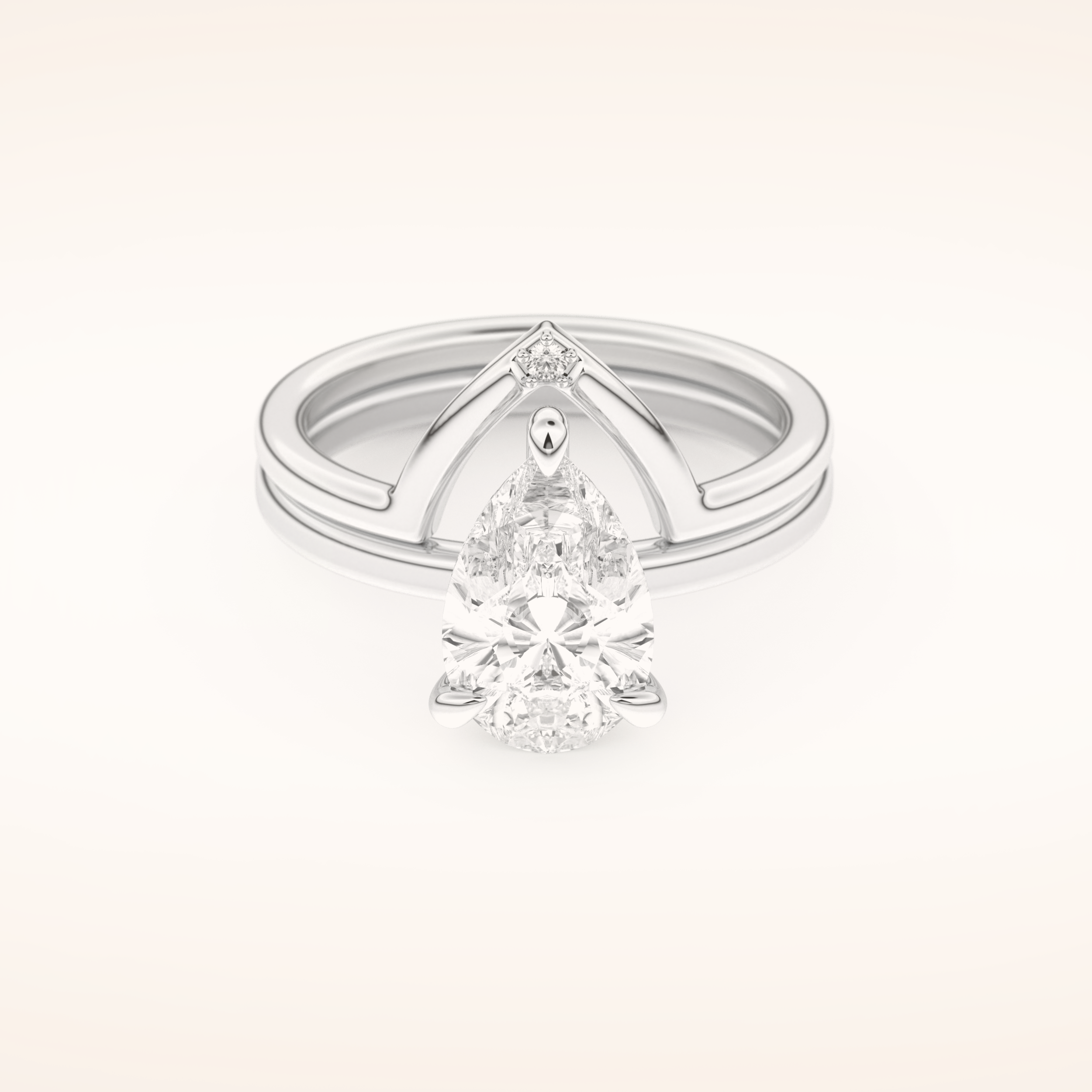 1.99 CT Pear Cut Solitaire Moissanite Bridal Set 1