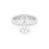 Pear Cut Moissanite Bridal Set with Solitaire Settings  – 1.99 CT Center, 0.01 TCW Accents 1