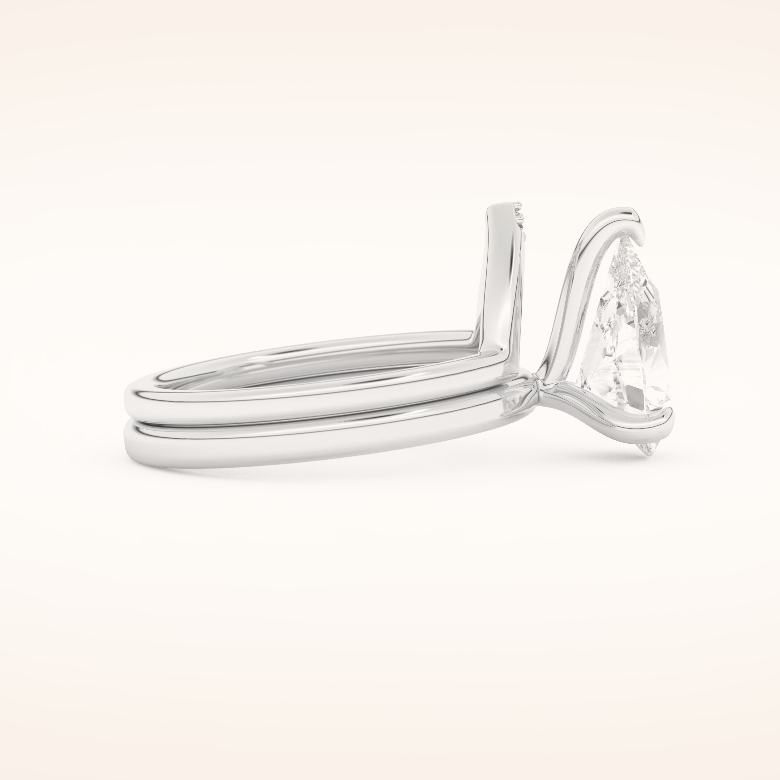 1.99 CT Pear Cut Solitaire Moissanite Bridal Set 2