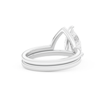 Pear Cut Moissanite Bridal Set with Solitaire Settings  – 1.99 CT Center, 0.01 TCW Accents 3