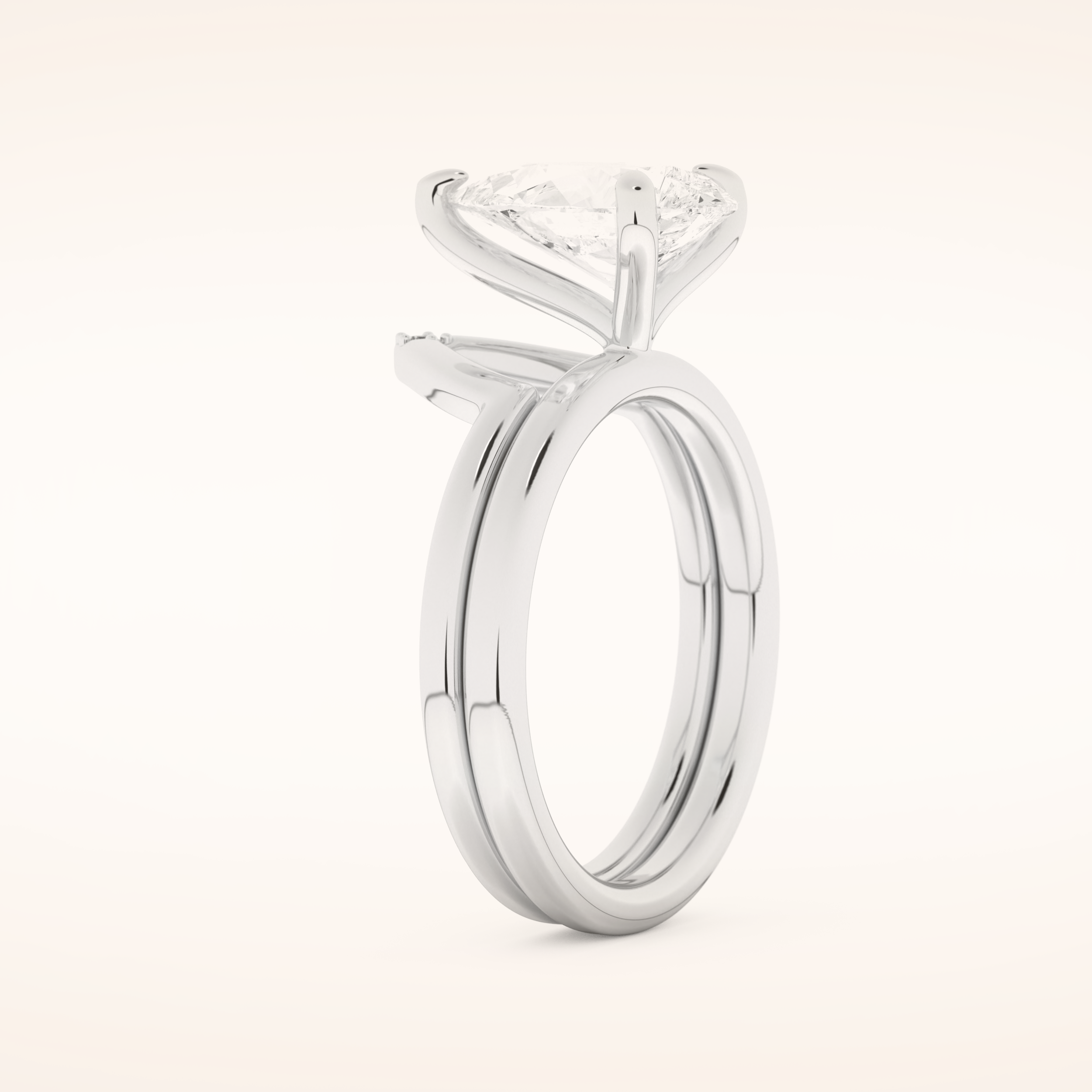 1.99 CT Pear Cut Solitaire Moissanite Bridal Set 4