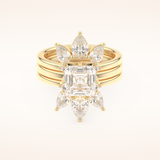 1.78 CT Asscher Shaped Cluster Moissanite Bridal Set 7