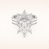 1.78 CT Asscher Shaped Cluster Moissanite Bridal Set 1