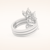 1.78 CT Asscher Shaped Cluster Moissanite Bridal Set 3