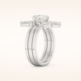 1.78 CT Asscher Shaped Cluster Moissanite Bridal Set 4