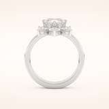 1.78 CT Asscher Shaped Cluster Moissanite Bridal Set 5