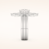 1.78 CT Asscher Shaped Cluster Moissanite Bridal Set 6
