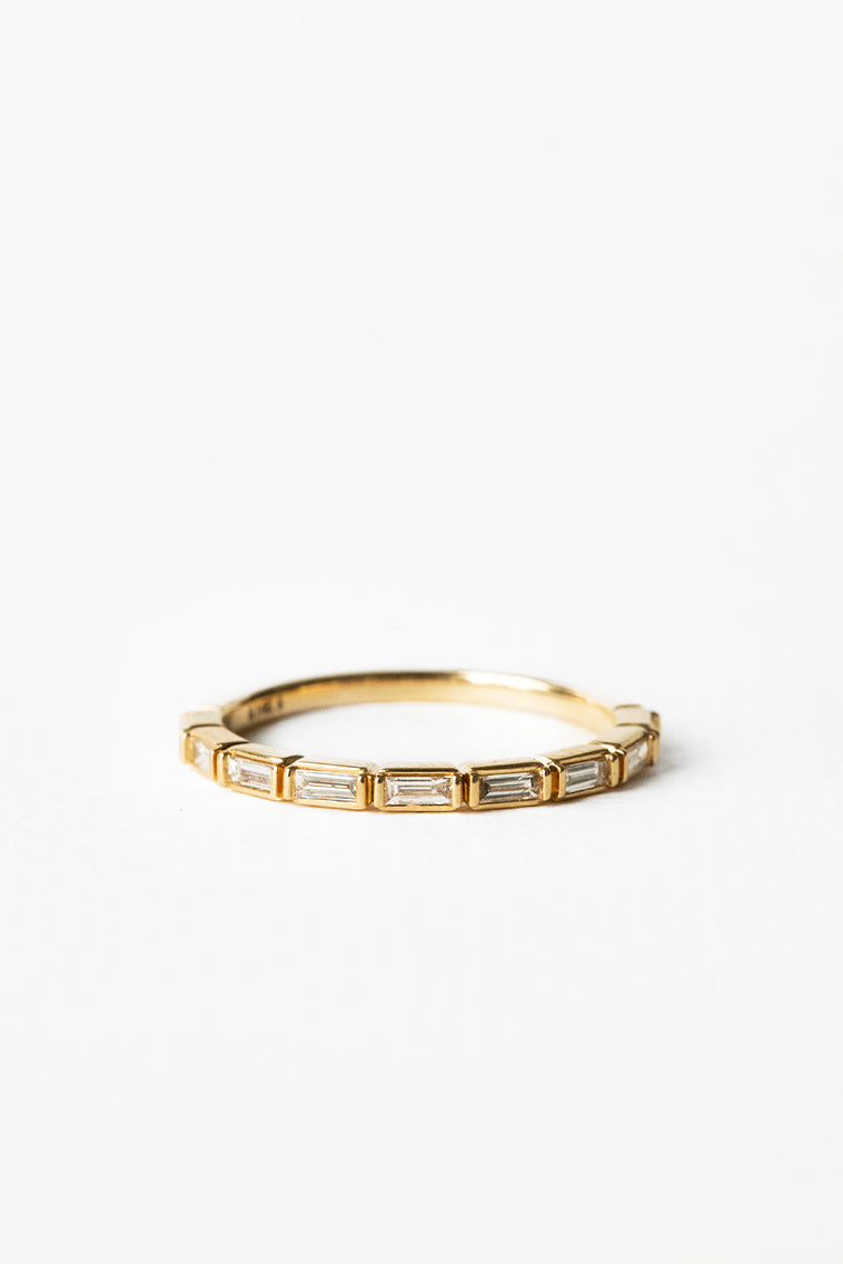 Half Eternity Wedding Band Featuring 0.27 TCW Baguette Moissanite 1