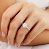 Round Pave Lab Grown Diamond Engagement Ring