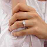 Round Three Stone Lab Grown Diamond Engagement Ring