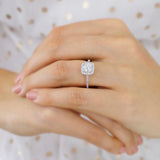 Round Halo & Pave Lab Grown Diamond Engagement Ring