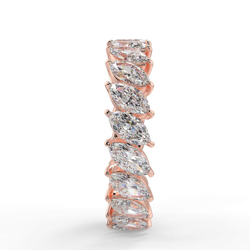 Full Eternity Wedding Band Featuring 3.15 TCW Marquise Moissanite 9