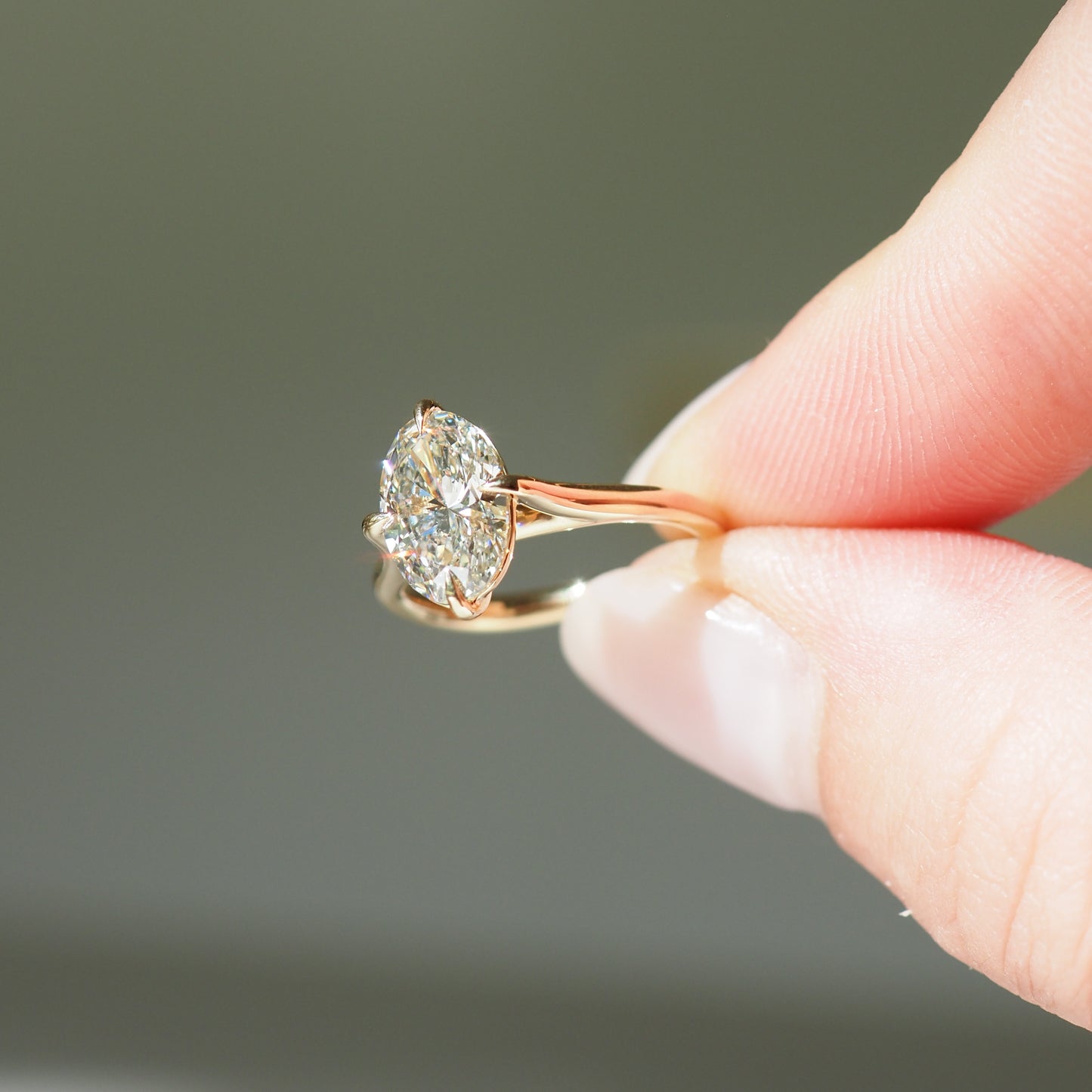 Solitaire Engagement Ring Featuring 1.5 CT Oval Moissanite 4