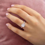 Cushion Halo & Pave Lab Grown Diamond Engagement Ring